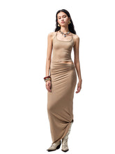 Large Round-Neck Knot Acetate Tank Top & Skirt Set